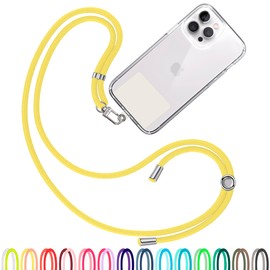 TBOC Yellow Cell Phone Lanyard - Comfortable Universal Smartphone Lanyard - Easy to Use Neck Phone Holder [White Ice Patch] - Adjustable Length Phone Strap Crossbody - Fits All Mobile Phones