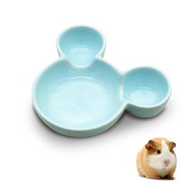 LuckyOpt Hamster Bowl, Cute Ceramic Hamster Guinea Pig Bowl, Easy to Clean, Feeding Bowl for Hedgehogs, Rodents (Blue)