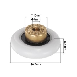 uxcell Shower Door Roller Wheel 23mm Diameter Replacement Part for Bathroom Glass Door, Sliding Shower Door Roller, (1 Set 6pcs)