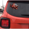 Aggressive Piranha Fish Decal Sticker – 5 Inch Vicious Red