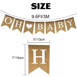 Baby Shower Banner Oh Baby Decorations Burlap Welcome Baby Pregnancy Announcement Baby Shower Party Decorations Gender Reveal Party Supplies