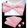 DiBanGu Silk Pink Bow Ties for Men Blush Pink Pre-tied