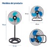 Ventilador 3en1 Techo Piso Pared Giratorio Ajustable 3 Aspas