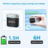 BOYA BY-M1V2 Micrófono Lavalier Inalámbrico de Doble Canal Cancelación de