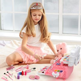 Kids Washable Makeup Kit Girl Toys for Gifts, Teensymic Toys for Girls Princess Birthday Gift Play Make Up Toys for Girls Toys Age 4 -12