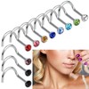 20pcs Nose Studs Nose Rings Studs for Women Surgical Hypoallergenic