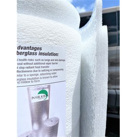 SmartSHIELD -20mm 48" X25ft Reflective Insulation Roll, Foam Core Radiant Barrier, Thermal Foil Insulation Panel - 0.8 Inch Thickness, R-Value -18 - White Film/Engineered Foil