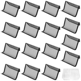 16pcs Black Metal Mesh Business Card Holder Desktop Card Holder Desk Card Holder 1pcs Clear Business Card Organizer