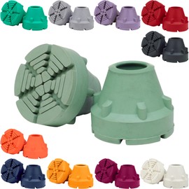 SureTip Crutch Tips & Cane Tip – 1 Size Fits All 3/4" 7/8” Inch - Extreme Grip Heavy Duty Universal Sizing Crutches Shafts Longest Lasting High Performance Rubber Non-Slip (Army Green)