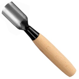 KAKURI Leather Corner Punch Tool 25mm Made in Japan, Professional Leather Cutter Knife Half-Round U Gouge, Sharp Japanese Carbon Steel Blade