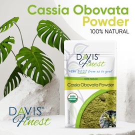 Davis Finest Organic Cassia Obovata Powder 100g, Neutral Henna Hair, Strengthening, Volumizing, Ayurvedic Hair Mask, Semi Permanent Blonde Hair Dye Shine Conditioner