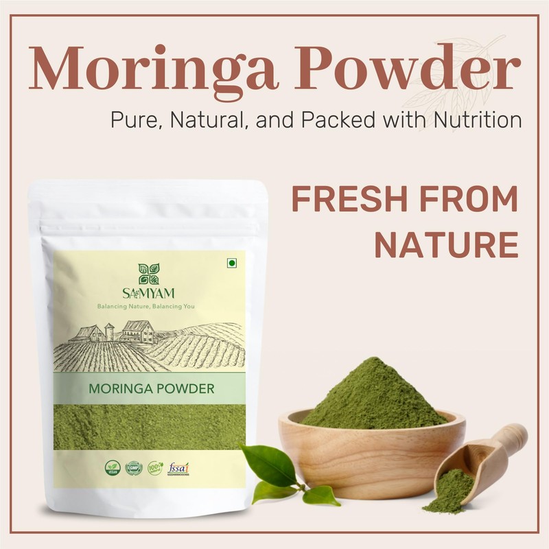 SAMYAM SAMYAM Moringa Leaves Powder (Moringa oleifera) - 1Kg Pack