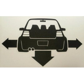 Oracal 651 Down N Out decal VW Volkswagen Golf GTI R32 MK4 sticker slammed stance low wide - Black