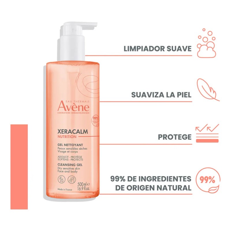Avène Xeracalm Nutrition Gel Limpiador 500ml