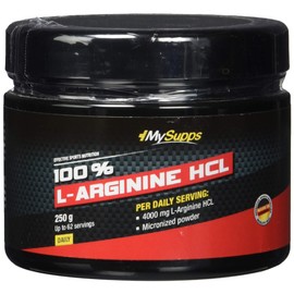 MySupps- 100% L-Arginin HCL, hochdosierte 4000mg Arginin HCL, pflanzliches und mikronisiertes Arginin, veganer Pre Workout Booster, für Sportler und Athleten, Made in Germany- 250g Pulver