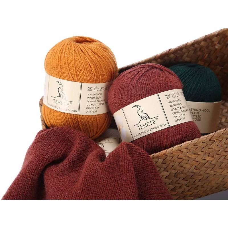 TEHETE Wool for Knitting and 35% Merino Wool Hand Knitting