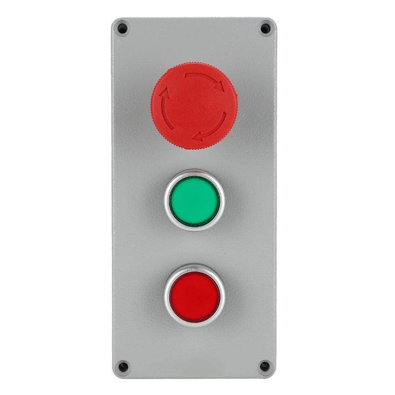 3 Button Red Green Sign Emergency Stop Push Button Switch