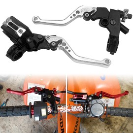 JAVIK Updated Universal Bike Brake Master Cylinder Clutch Lever Set for 7/8" 22mm Handlebar Compatible with Motorcycle Honda Kawasaki Suzuki Yamaha - Silver (Including Left & Right)