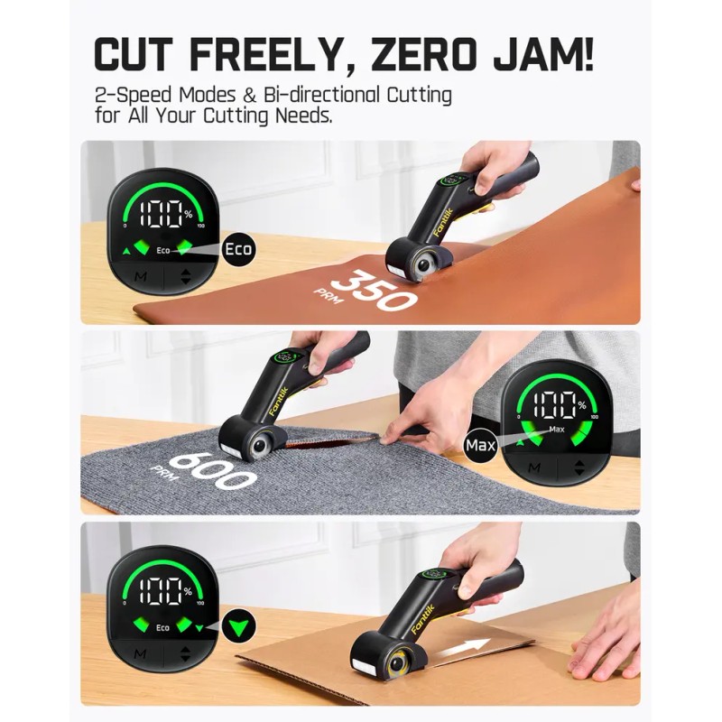 Electric Cardboard Cutter – Cordless Rotary Box Cutter with LED