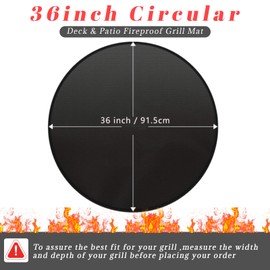 36'' Fire Pit Mat for Solo Stove Bonfire, Double Sided Fireproof Grill Under Mat, Protective Mat for Deck Patio, Round Grill Mat for Solo Stove Accessories, Easy to Clean, Reusable