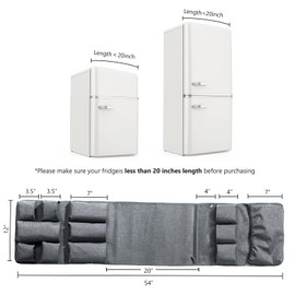 FRECOLSH Over The Fridge Organizer Storage - Upgraded Mini Fridge Caddy Organizer - College Dorm Room Essentials for College Students Boys, Girls - 12 Pockets Flatware Organizers and Storage