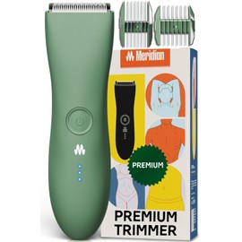 MERIDIAN The Trimmer Premium - Body Hair Trimmer & Electric Shaver for Men and Women for Pubic Hair, Chest, Legs & Bikini Line, Waterproof & Rechargeable, Sage