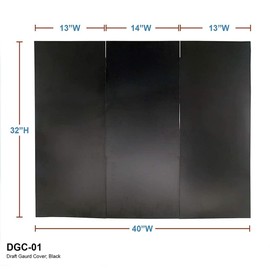 Oakestry 40x32-in Draft Guard Cover Draft Guard Cover Fireplace Heat Resistant Fireplace Draft Guard Cover Fireplace Vent Cover Black