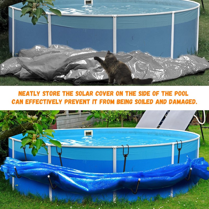 POEPRH 4 Pack Solar Pool Cover Holder, Adjustable Pool Storage