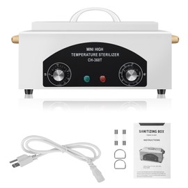 High Temperature Metal Tool Cleaning Box, 110V 300W 1.5L with Timer Manicure Pedicure SPA Salon Barber Equipment for Sundry Beauty Hair Nail Metal Tools with Handle