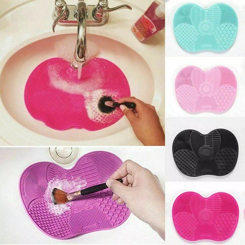 Unbranded Red-Silicone Makeup Brush Cleaner Pad Washing Scrubber Board Cleaning