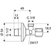 Schell 52120699 7890306 Comfort control angle Valve 1/2-Inch x 3/8-inch