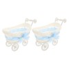 Abaodam Cute Baby Shower Candy Basket 2pcs Handmade Rattan Woven