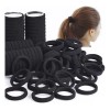 100 Uds Bandas Elásticas Negras Para Cabello