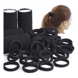 100 Uds Bandas Elásticas Negras Para Cabello