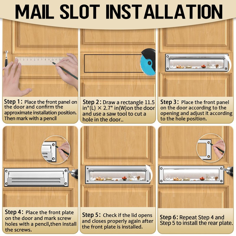 Profasion 13" x 3.7" Mail Slot for Front Door, with