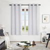 Deconovo Blackout Grommet Silver Pattern Printed Curtains, Greyish White/Silver Tree