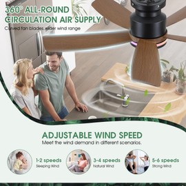 Ceiling Fans with RGB Lights and Remote/APP Control, 41" Low Profile Ceiling Fan with Dimmable White Lights + RGB Ring Lights, 5 Reversible Curved Blades 3 CCT 6 Speeds for Bedroom Living Room, Wood