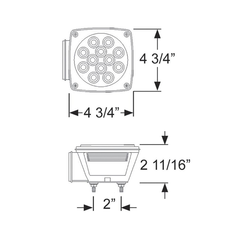 Blazer International C7423 LED Square Submersible Trailer Light Kit