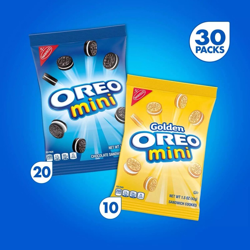 OREO Mini Mix Variety Pack Sandwich Cookies, 1.5 oz., 30