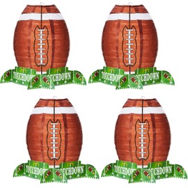 Football Paper Lantern Table Centerpiece Decoration Set Soccerball Game Lantern with Stand Pieces for Sports Game Football Kids Birthday Party Supplies,12 Inches (4 Pieces)