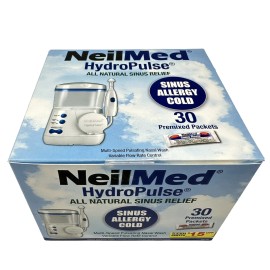 NeilMed HydroPulse All Natural Sinus Relief with 30 Pre-Mixed Packets EXP 11/23