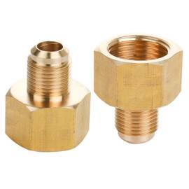 Brass Pipe Adapter - 5/8" SAE Female to 3/8" SAE Male Flare - Brass Pipe Fitting Reducer Adapter for Air Conditioner Refrigeration (2 Packs)