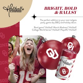 Holiball Inflatable Collegiate Holiday Ornament – Ultimate Indoor/Outdoor Decoration – Reusable & Storage Friendly – for Weddings, Parties, Events, Team Colors – 30" – University of Oklahoma