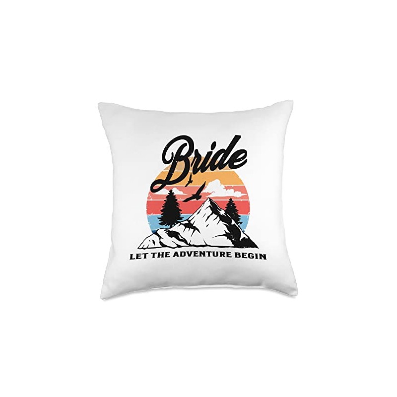 Camp Bachelorette Bride Rustic Outdoor Wedding Party Gift Throw Pillow