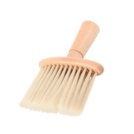 Baluue Barber Neck Duster Brush Hair Cutting Kit Salon Removal Brush Wooden Handle Broken Hair Beige