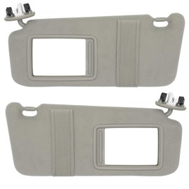 NHILES Driver & Passenger Side Sun Visor Fits for Toyota Camry 2007 2008 2009 2010 2011 Replacement Sun Shade with Light # 74320-33F00-B0 74310-33F30-B0 (Gray)
