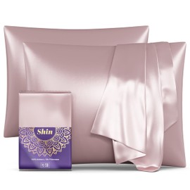 HYDE LANE Pure 25 Momme Silk Pillowcase for Hair and Skin, 100% Natural Mulberry Silk with Hidden Zipper, 2 Pack (King 20x36 Pink)