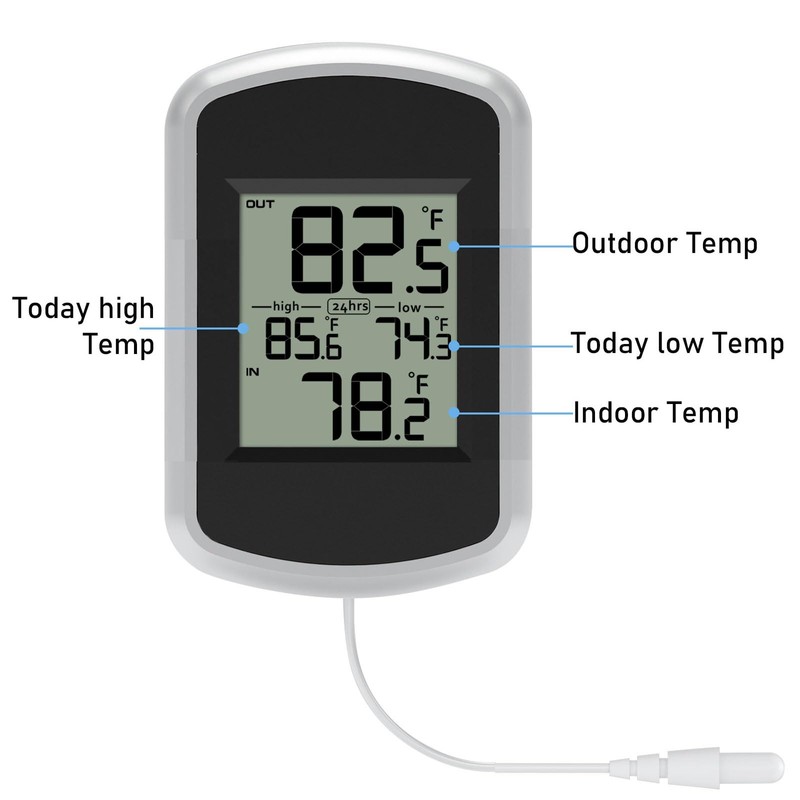 Urageuxy Wired Indoor Outdoor Thermometer, Home Room Temperature Monitor with