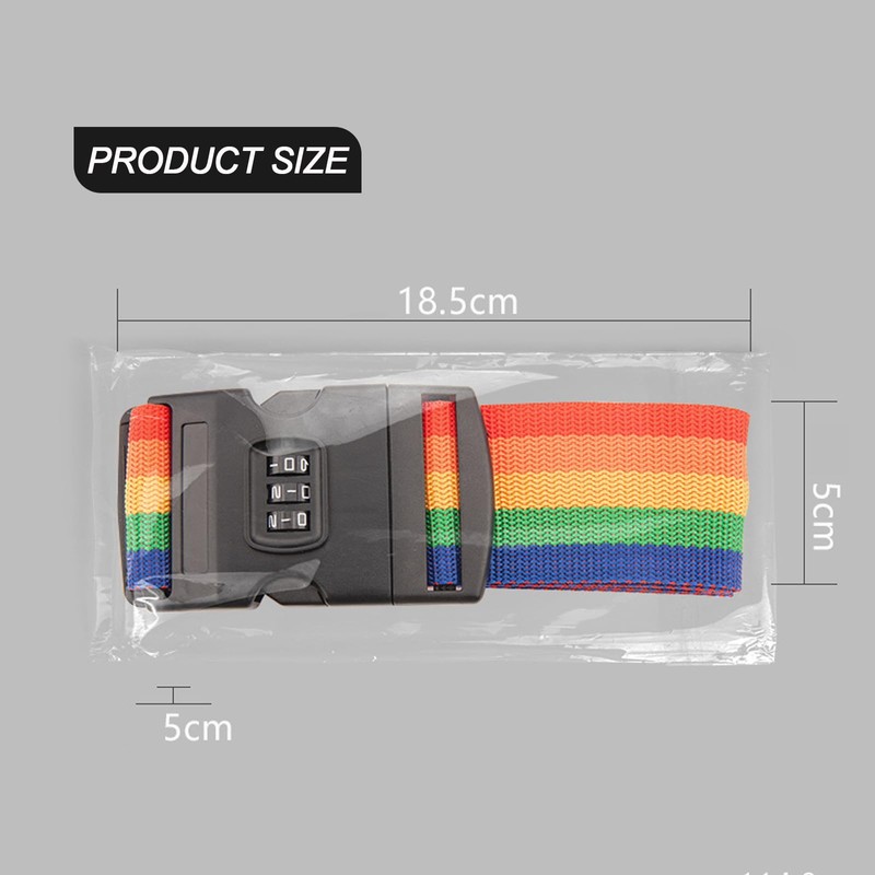 EULAPGOE Heavy Duty Luggage Luggage Strap, Rainbow Heavy Duty Lockable