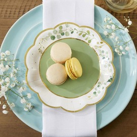 Kate Aspen 64 Pcs Botanical Garden Paper Plates, 7 Inch Heavy Duty Disposable Party Plates, Party Supplies Tableware for Birthday, Wedding, Bridal Shower, Baby Shower, Anniversary Party (Bulk)